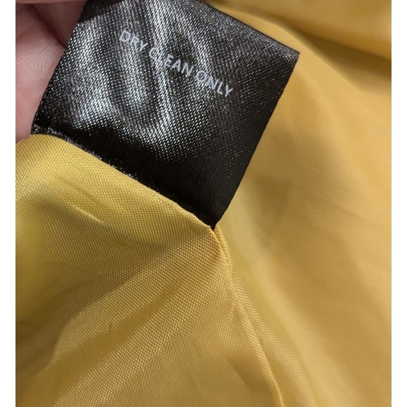 Sandro Studio Mustard Yellow Round Collar Tie Waist Jacket Size Large - Picture 7 of 8